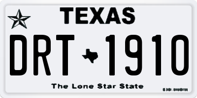 TX license plate DRT1910