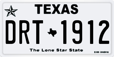 TX license plate DRT1912