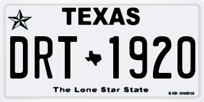 TX license plate DRT1920