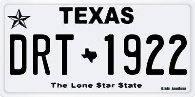 TX license plate DRT1922