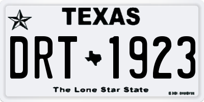 TX license plate DRT1923