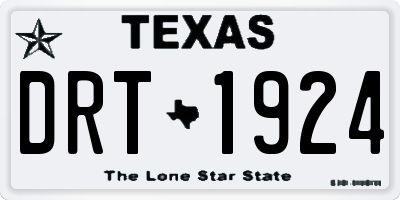 TX license plate DRT1924