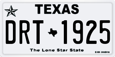 TX license plate DRT1925