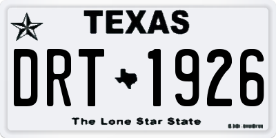 TX license plate DRT1926