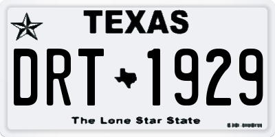 TX license plate DRT1929