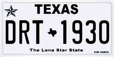 TX license plate DRT1930