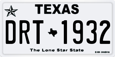 TX license plate DRT1932