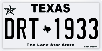 TX license plate DRT1933