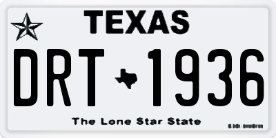 TX license plate DRT1936