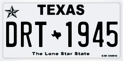 TX license plate DRT1945