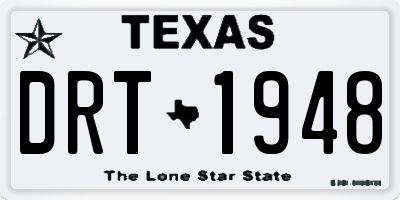 TX license plate DRT1948