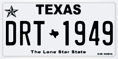 TX license plate DRT1949