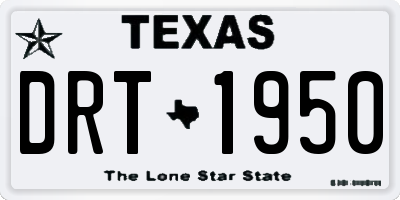 TX license plate DRT1950