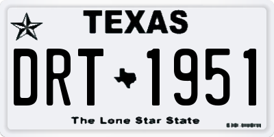 TX license plate DRT1951