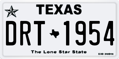 TX license plate DRT1954