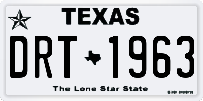 TX license plate DRT1963