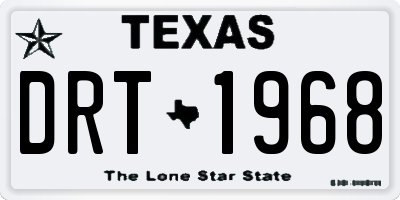TX license plate DRT1968