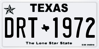 TX license plate DRT1972