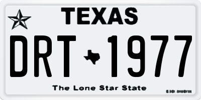 TX license plate DRT1977