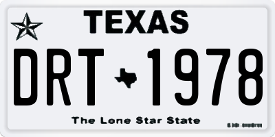 TX license plate DRT1978