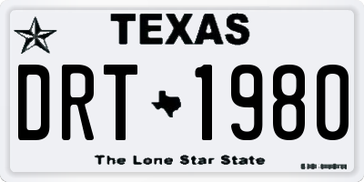 TX license plate DRT1980