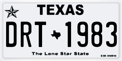 TX license plate DRT1983