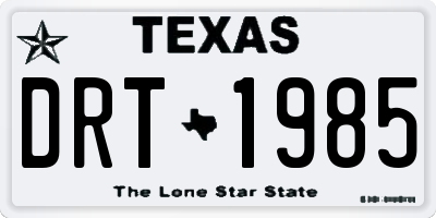 TX license plate DRT1985