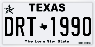 TX license plate DRT1990