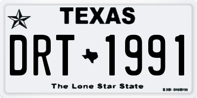 TX license plate DRT1991