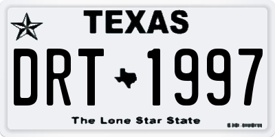 TX license plate DRT1997