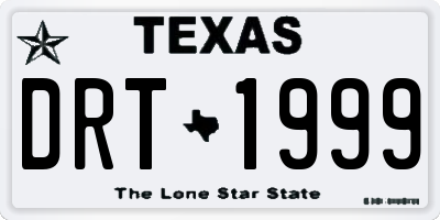 TX license plate DRT1999