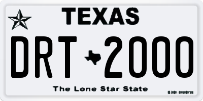 TX license plate DRT2000