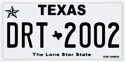 TX license plate DRT2002