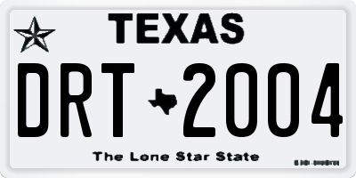 TX license plate DRT2004