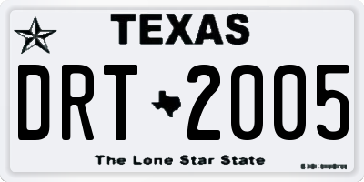 TX license plate DRT2005