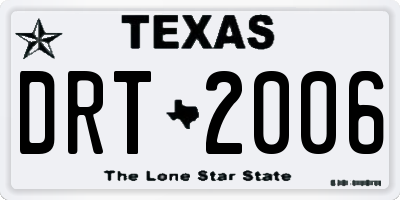 TX license plate DRT2006