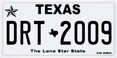 TX license plate DRT2009