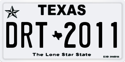 TX license plate DRT2011