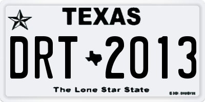 TX license plate DRT2013