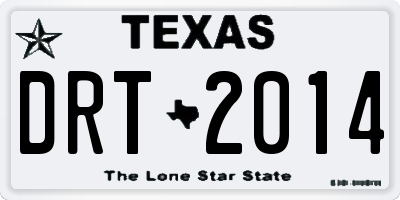 TX license plate DRT2014