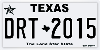 TX license plate DRT2015