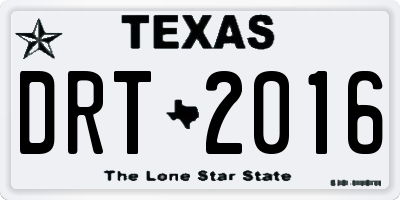 TX license plate DRT2016