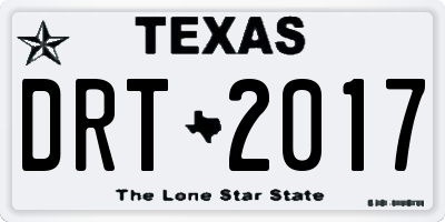 TX license plate DRT2017