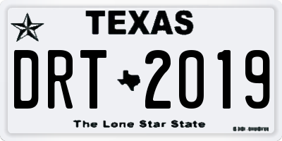 TX license plate DRT2019