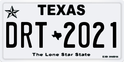 TX license plate DRT2021