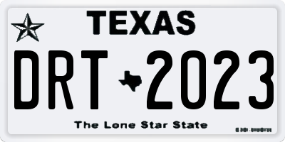 TX license plate DRT2023