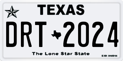 TX license plate DRT2024