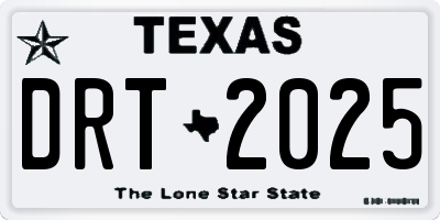 TX license plate DRT2025