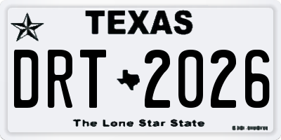 TX license plate DRT2026