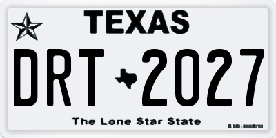 TX license plate DRT2027